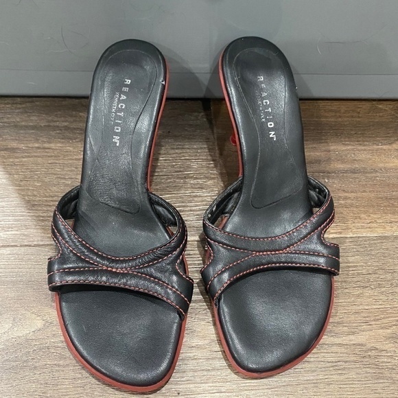 KENNETH Cole Reaction Leather Slip On Heel Open - Picture 2 of 7